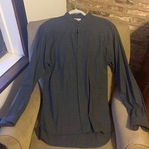 Naked & Famous Band Collar Button Down Shirt